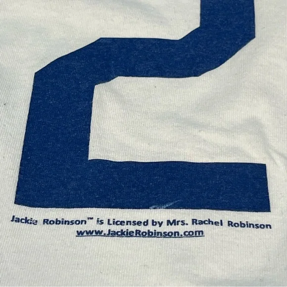 Jackie Robinson #42 Brooklyn Dodgers White Shirt Size Large - Picture 8 of 16